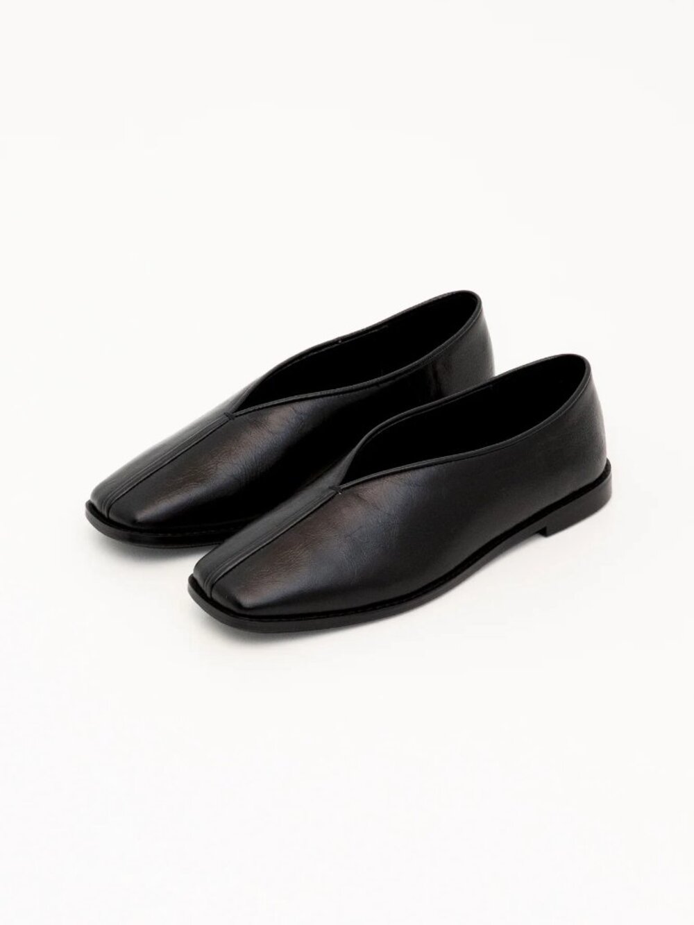 NIB Peche Odina Black Leather Flats Size 39